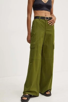 MICHAEL Michael Kors spodnie damskie kolor zielony proste high waist MT430O53X6
