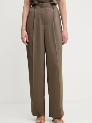 MICHAEL Michael Kors spodnie damskie kolor zielony proste high waist MT530VRAYJ