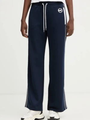 MICHAEL Michael Kors spodnie dresowe damskie kolor granatowy gładkie MR630Y0K8N