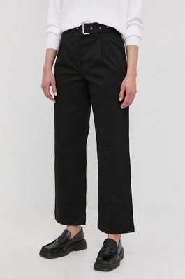 MICHAEL Michael Kors spodnie MS230AD3X6 damskie kolor czarny szerokie high waist