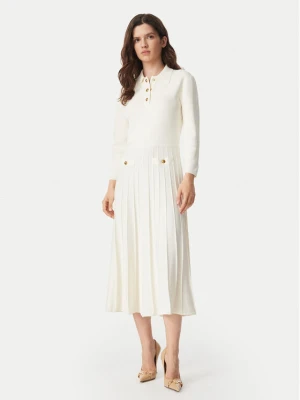 MICHAEL Michael Kors Sukienka dzianinowa MT683J3BFD Kremowy Slim Fit