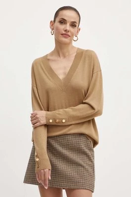 MICHAEL Michael Kors sweter wełniany damski kolor brązowy lekki MT460YB4VR