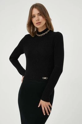 MICHAEL Michael Kors sweter wełniany damski kolor czarny z półgolfem