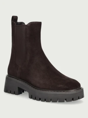 MICHAEL Michael Kors sztyblety damskie zamszowe Asher Flat Bootie brązowy