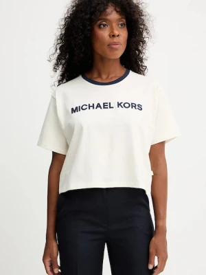 MICHAEL Michael Kors t-shirt bawełniany damski kolor beżowy MF551WN2ZU