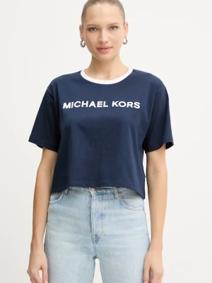 MICHAEL Michael Kors t-shirt bawełniany damski kolor granatowy MF551WN2ZU