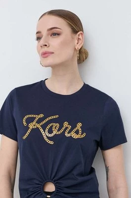 MICHAEL Michael Kors t-shirt bawełniany kolor granatowy