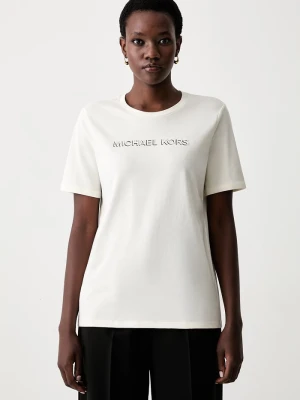 MICHAEL Michael Kors T-shirt damski bawełniany beżowy