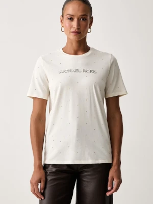 MICHAEL Michael Kors T-shirt damski bawełniany beżowy