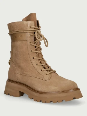 MICHAEL Michael Kors workery damskie zamszowe Caleb Lug Bootie beżowy