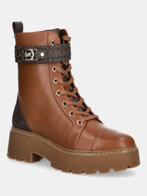 MICHAEL Michael Kors workery skórzane Mandy damskie kolor brązowy na platformie 40T5MAFE6L.227