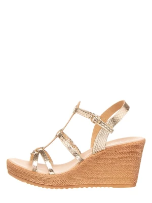 Michela Skórzane sandały w kolorze złotym rozmiar: 39