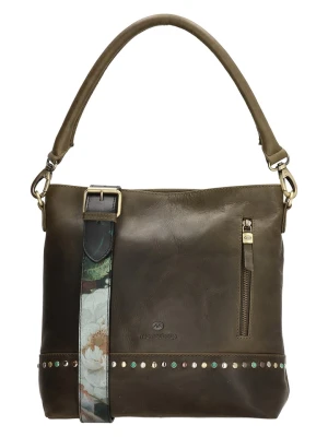 micmacbags Skórzana torebka "Masterpiece" w kolorze khaki - 28 x 30 x 12 cm rozmiar: onesize