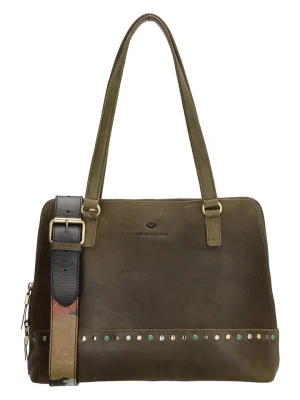 micmacbags Skórzany shopper bag w kolorze khaki - 33,5 x 26 x 12 cm rozmiar: onesize