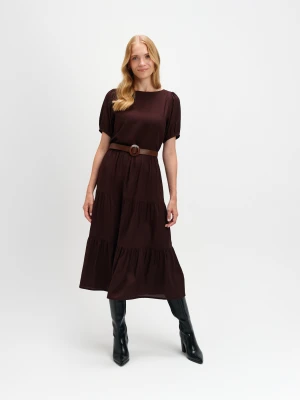 Midi sukienka w kolorze czekoladowego brązu Top Secret