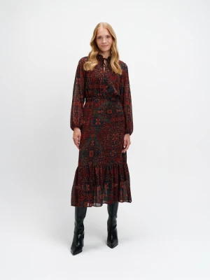 Midi sukienka w stylu boho TOP SECRET Bordo