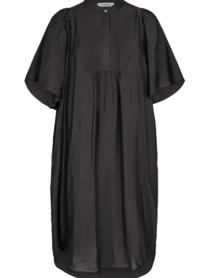 Midi Sukienka z Guzikami i Dekoltem w Serek Co'Couture
