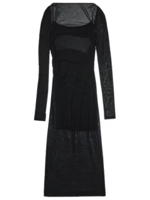 Midi Sukienka z Kwadratowym Dekoltem i Otwartym Tyłem Helmut Lang
