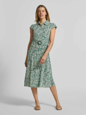 Midikleid aus Viskose-Mix mit Leinen-Anteil Apricot