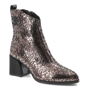 Miedziane Botki S.Barski Glamour Obuwie Damskie