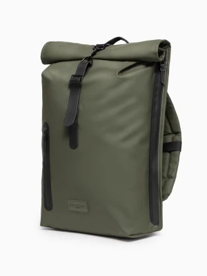 Zdjęcie produktu Miejski plecak wodoodporny z rolltopem z kieszenią na laptopa 15 cali zielony Puccini