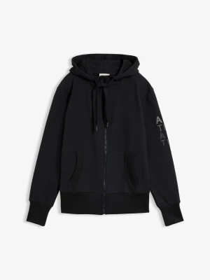 Miękka bluza rozpinana z kapturem, z grubej mieszanki bawełny BonPrix czarny