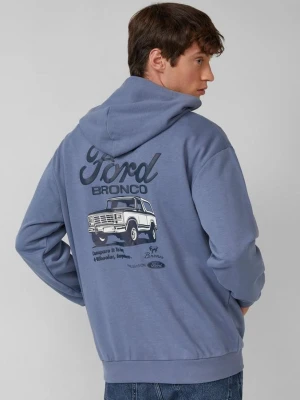 Miękka bluza z kapturem z grafiką Ford® | Discovery Channel® s.Oliver niebieski