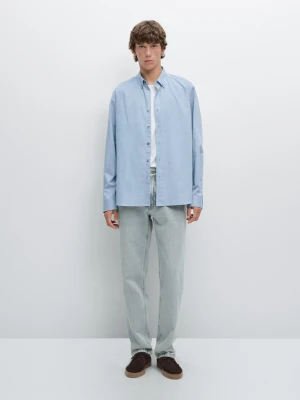 Miękka Melanżowa Koszula Regular Fit - Niebieski - - Massimo Dutti - Mężczyzna