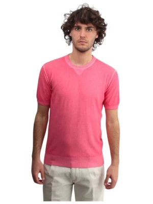 Miękka różowa koszulka żebrowana Kangra