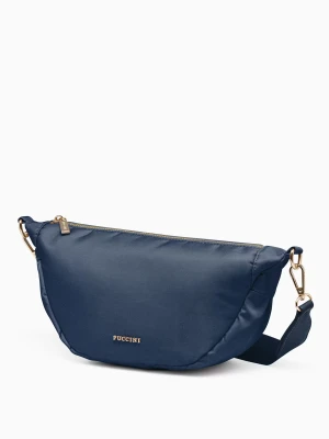 Miękka torebka półksiężyc granatowa Puccini