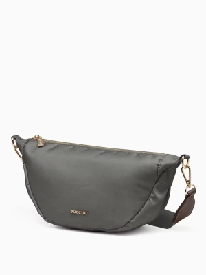 Miękka torebka półksiężyc szara Puccini