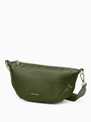 Miękka torebka półksiężyc zielona Puccini