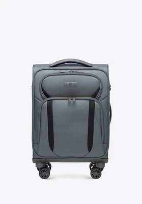 Miękka walizka kabinowa dwukolorowa szaro - czarna Wittchen