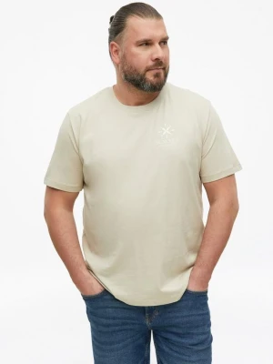 Miękki bawełniany T-shirt z nadrukiem z przodu s.Oliver beżowy