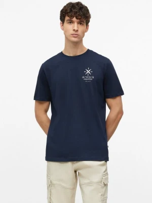 Miękki bawełniany T-shirt z nadrukiem z przodu s.Oliver niebieski