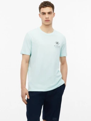 Miękki bawełniany T-shirt z nadrukiem z przodu s.Oliver turkusowy