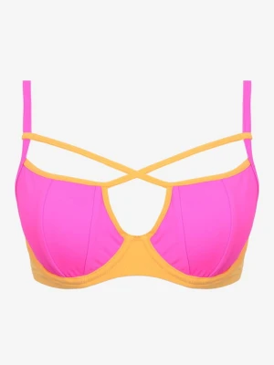 Miękki biustonosz kąpielowy z ozdobnymi paskami Tropical Peach 2 Poupee Marilyn