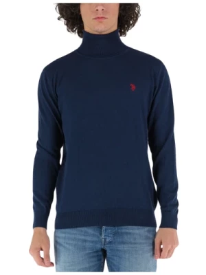 Miękki i lekki sweter z wysokim kołnierzem i haftowanym logo U.s. Polo Assn.