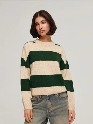 Miękki sweter z domieszką wełny w paski House
