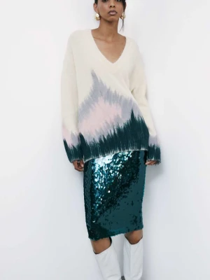 Miękki sweterek oversize ze wzorem PATRIZIA PEPE