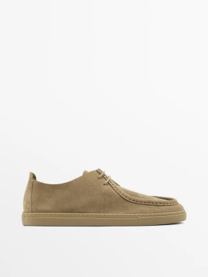 Miękkie Buty Ze Skóry Z Wypukłym Szwem - Brązowy - - Massimo Dutti - Mężczyzna