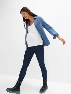 Zdjęcie produktu Miękkie legginsy ciążowe ocieplane w optyce dżinsowych bonprix