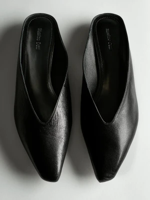 Miękkie Skórzane Buty Typu Mules - Czarny - Massimo Dutti - Female