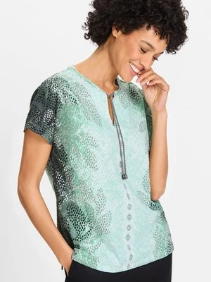 Miętowa bawełniana bluzka damska Cosima z troczkami – Urban Jungle Olsen