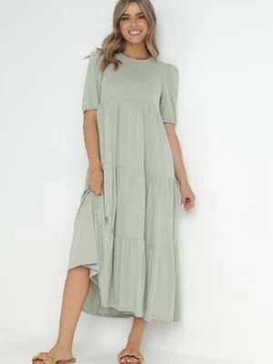 Miętowa Sukienka Bawełniana Ulrika rosa