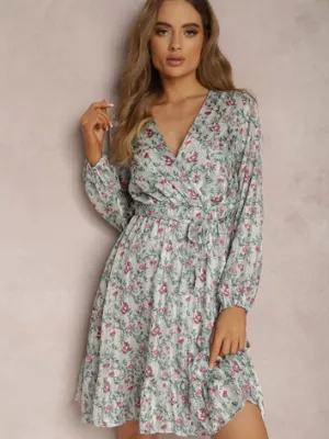 Miętowa Sukienka Meridarah r&f fashion