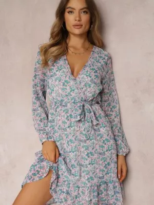 Miętowa Sukienka Nethisa r&f fashion