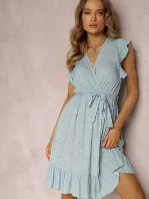 Miętowa Sukienka z Paskiem Mitho rosa