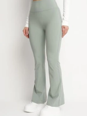 Miętowe Legginsy o Kroju Dzwonów z Wysokim Stanem Koritea romee's