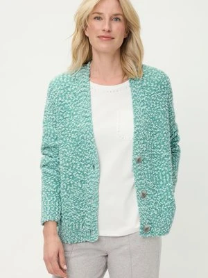 Miętowy kardigan damski Henny z dzianiny boucle – Soft Vibes Olsen